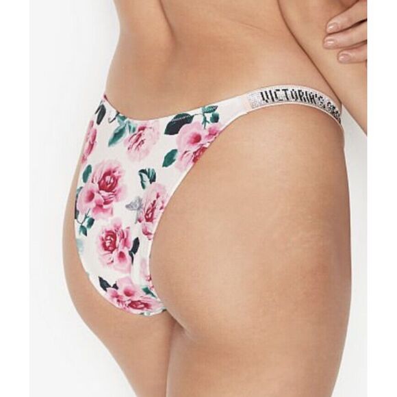 Victoria's Secret Shine Strap Swimsuit Brazilian Bikini Bottom Call Me Rose - S - Picture 4 of 4